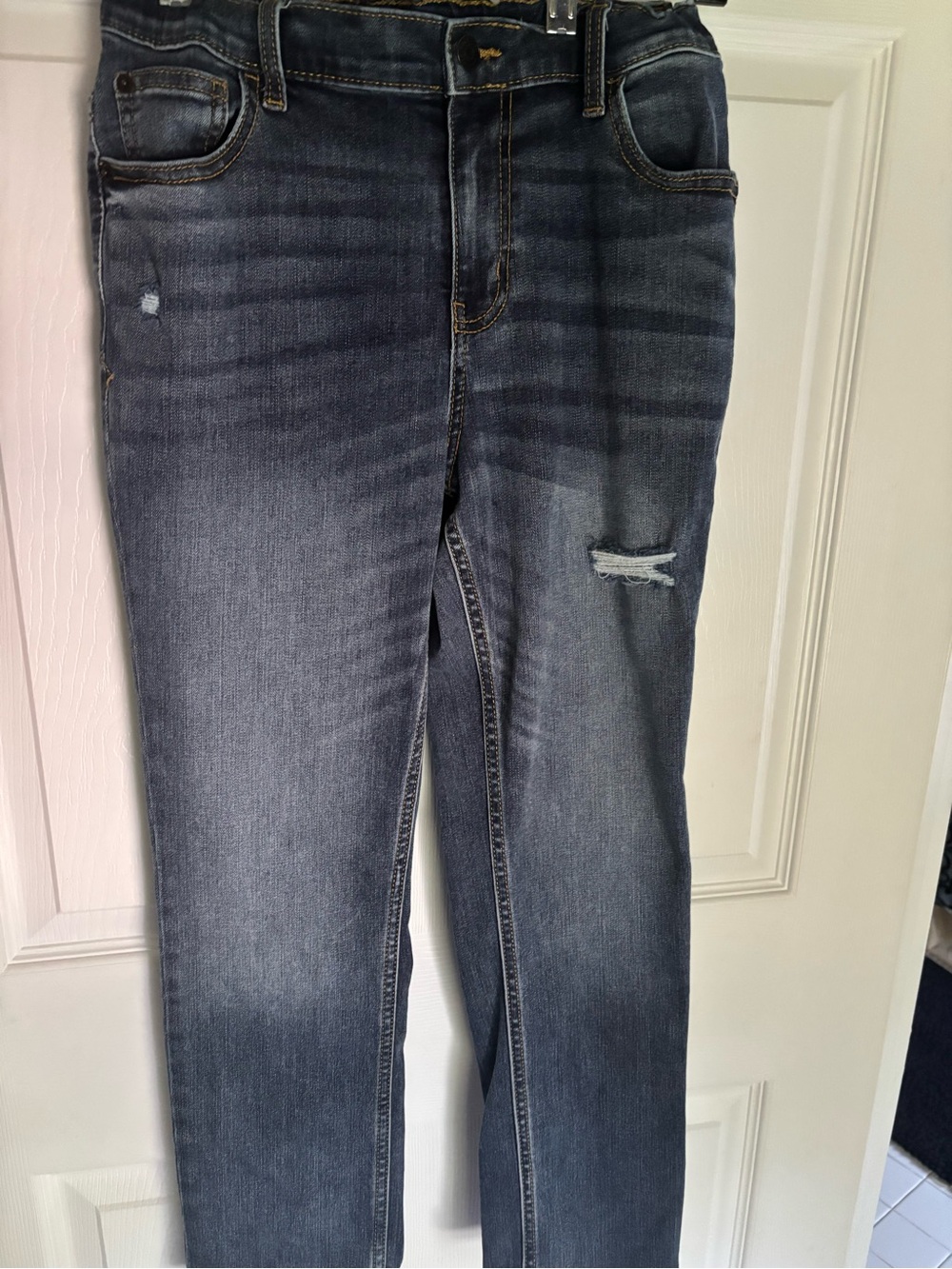 Cat and Jack Classic Dark Wash Distressed Skinny Jeans